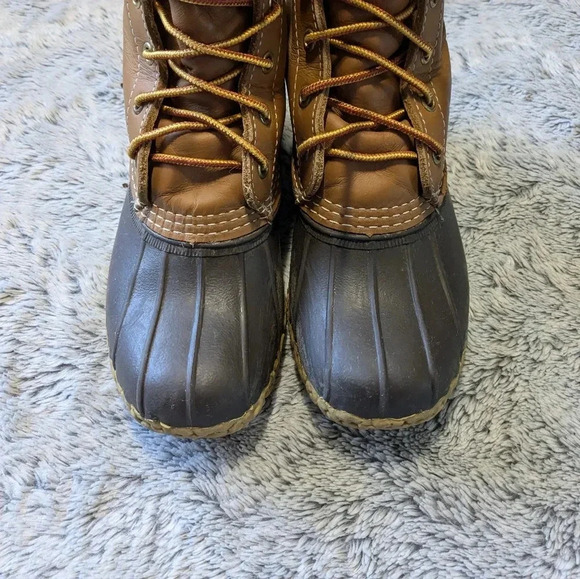 LL Bean Duck Boots 8" Brown Size 6 B M Unlined Winter Waterproof Water Snow - Picture 11 of 12
